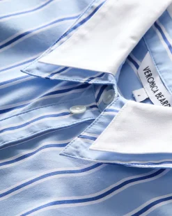 Maia Double-Collar Shirt in Blue Sky/White><noscript><img width=