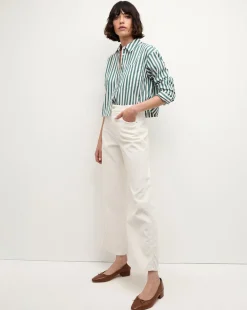 Maia Striped Shirt in Green/White><noscript><img width=