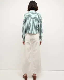 Maia Striped Shirt in Green/White><noscript><img width=