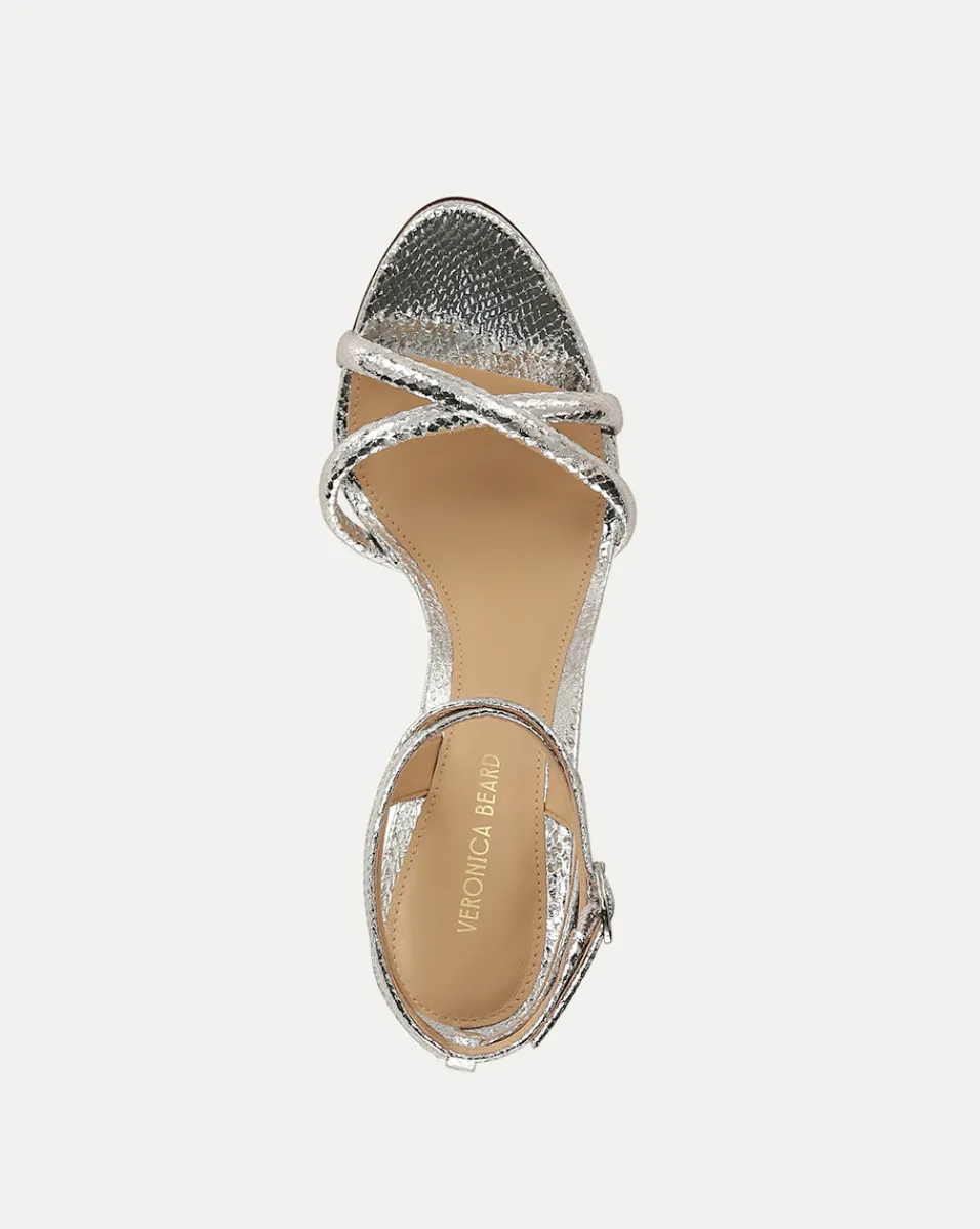Manuela Sculpted Wedge Metallic Leather Sandal>Veronica Beard Discount