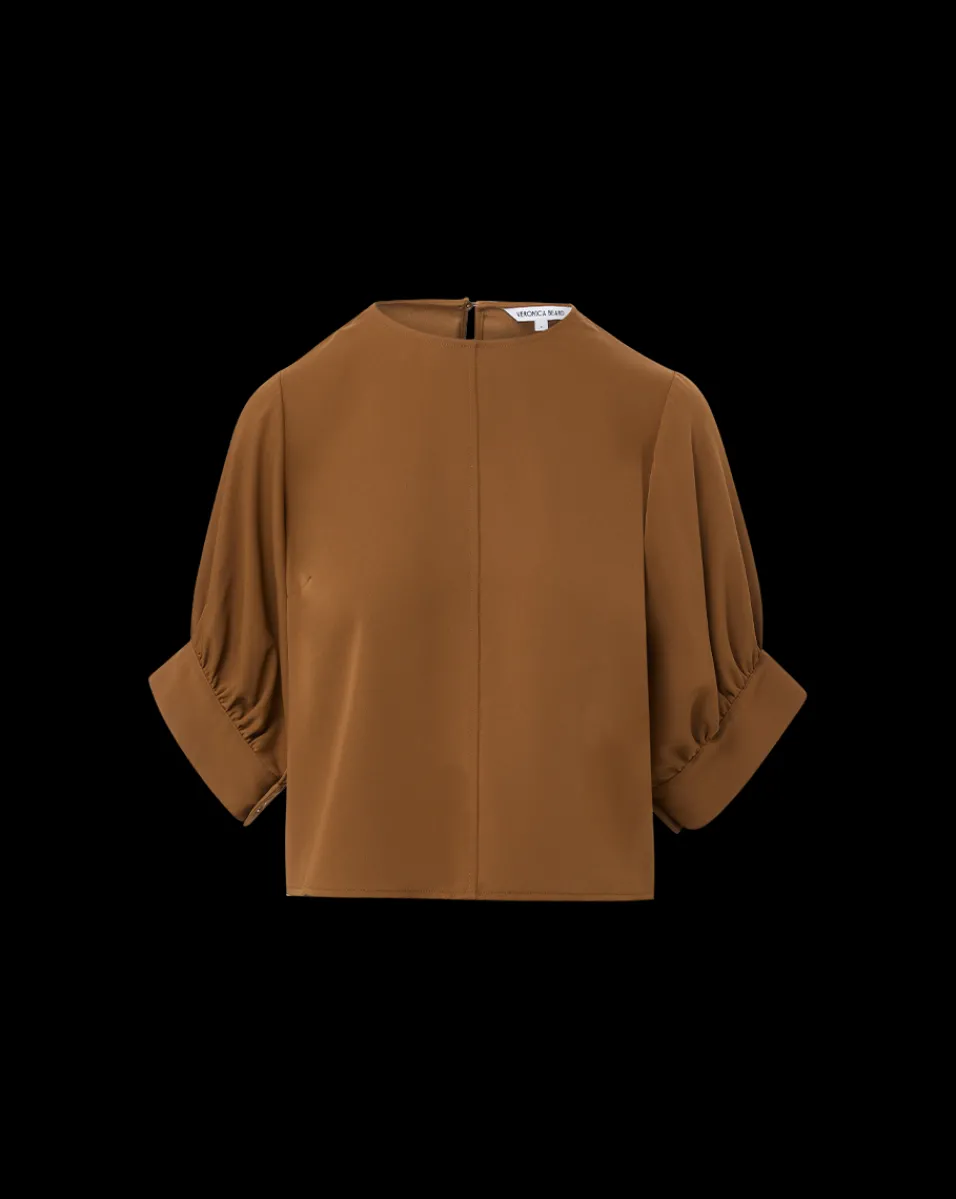 Margaret Matte Crepe Top in Deep Ochre>Veronica Beard Discount