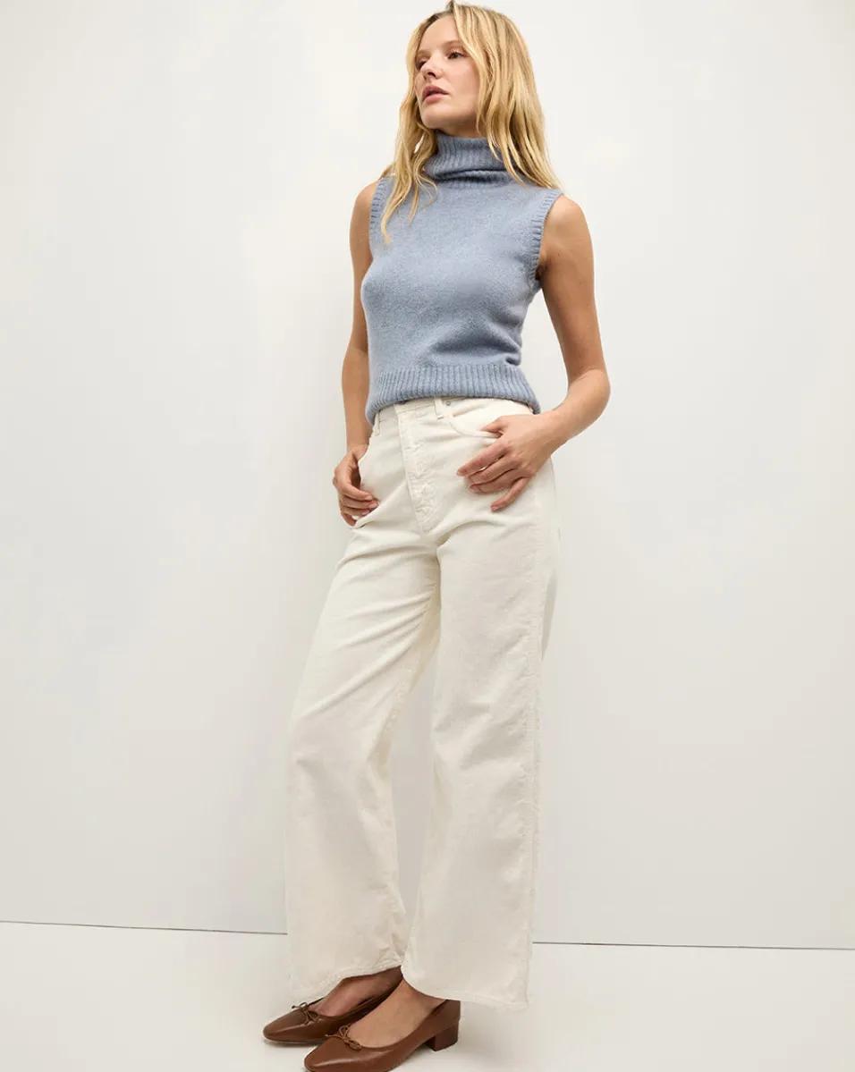 Mazzy Cashmere Turtleneck in Smoke Blue>Veronica Beard New