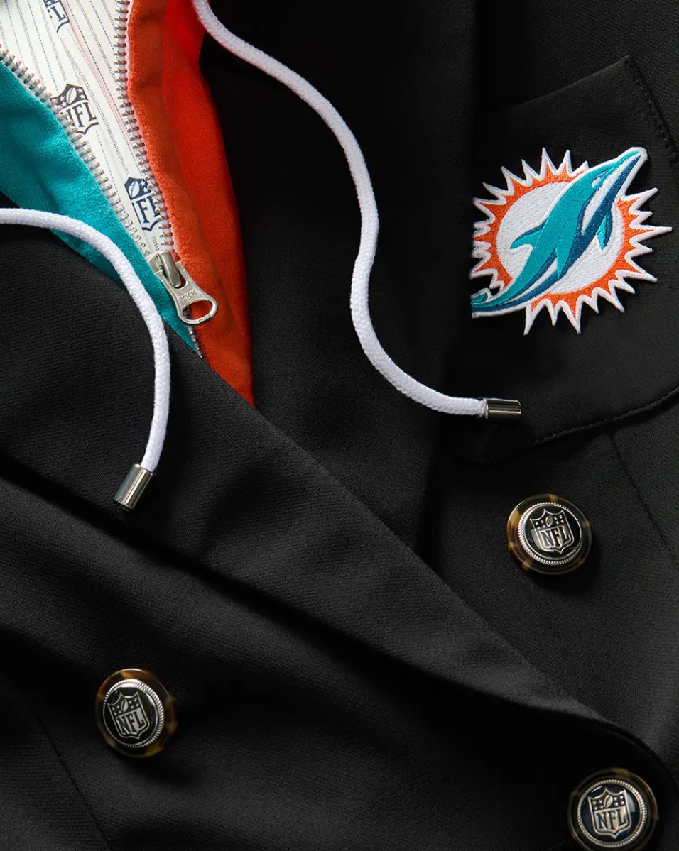 Miami Dolphins Dickey Jacket in Black/Silver>Veronica Beard Hot