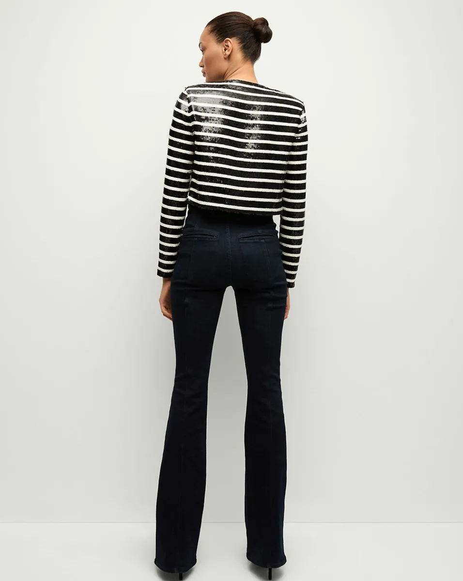 Mickey Sequin Cropped Jacket in Black/White>Veronica Beard Clearance
