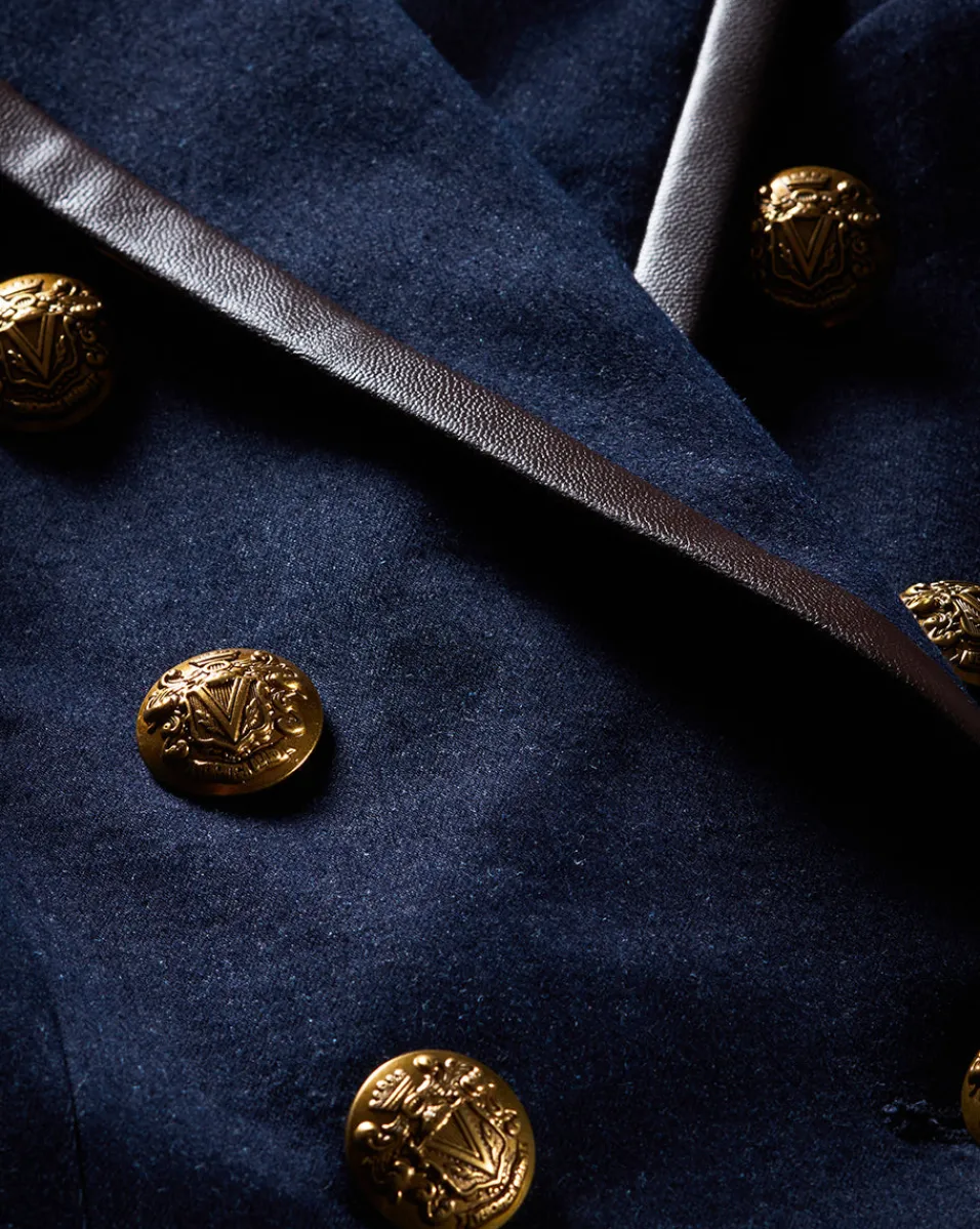 Miller Denim Blazer Dickey Jacket in Dark Wash>Veronica Beard Clearance