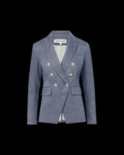 Miller Linen Dickey Jacket in Blue Melange><noscript><img width=