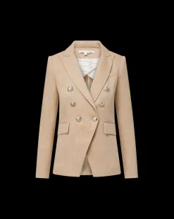 Miller Linen Dickey Jacket in Khaki Melange><noscript><img width=