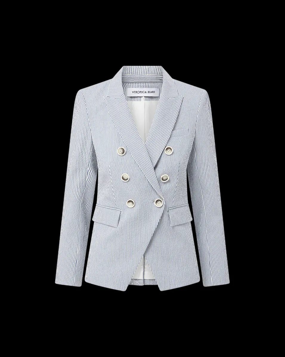 Miller Seersucker Dickey Jacket in>Veronica Beard Sale