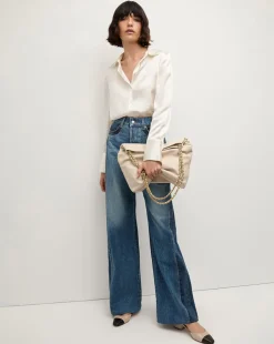 Monique Silk Button-Down Shirt in><noscript><img width=