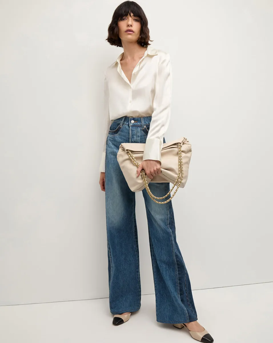 Monique Silk Button-Down Shirt in>Veronica Beard Outlet