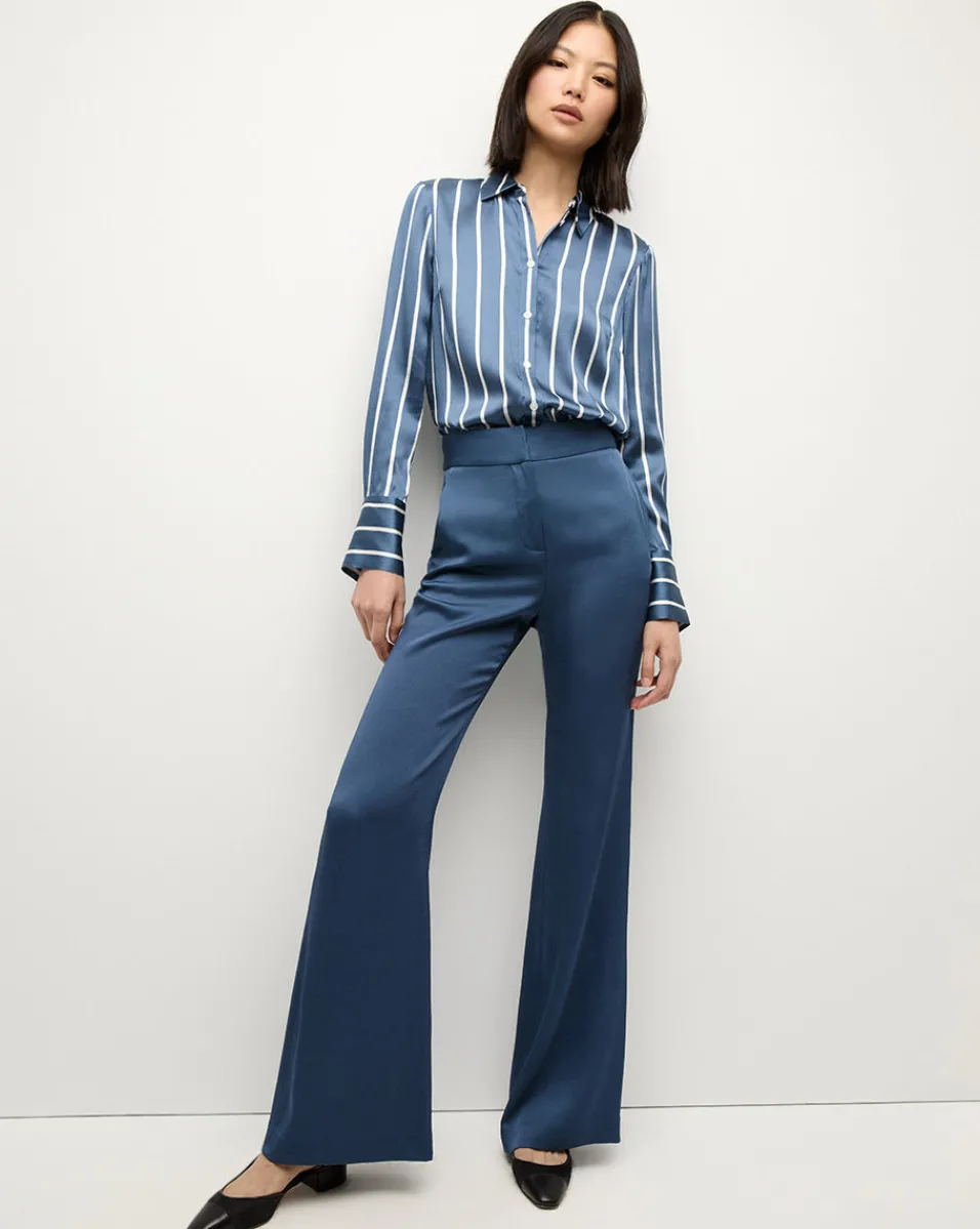 Monique Top in Blue Stone/Off-White>Veronica Beard