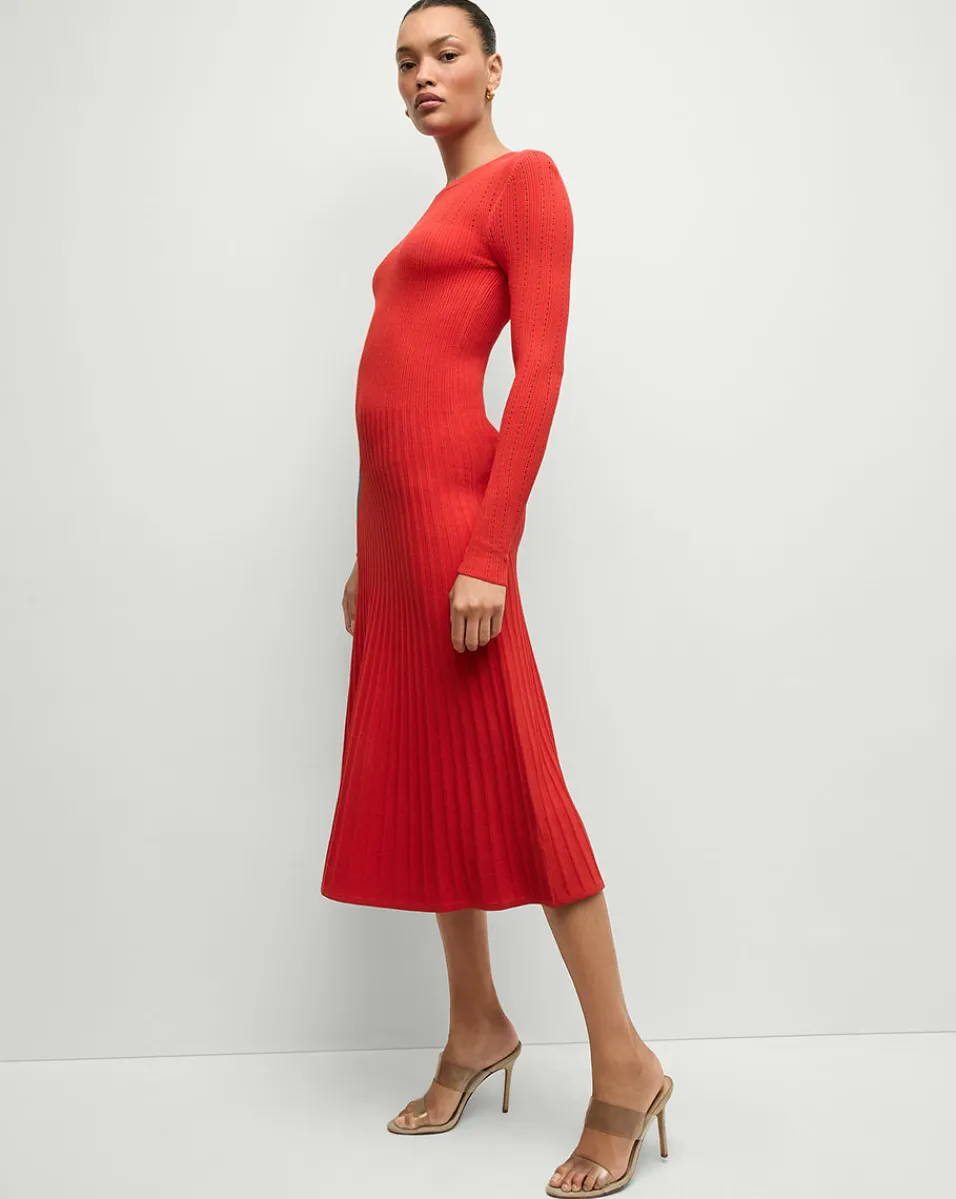 Nami Long Sleeve Sweater Dress in Red>Veronica Beard Best