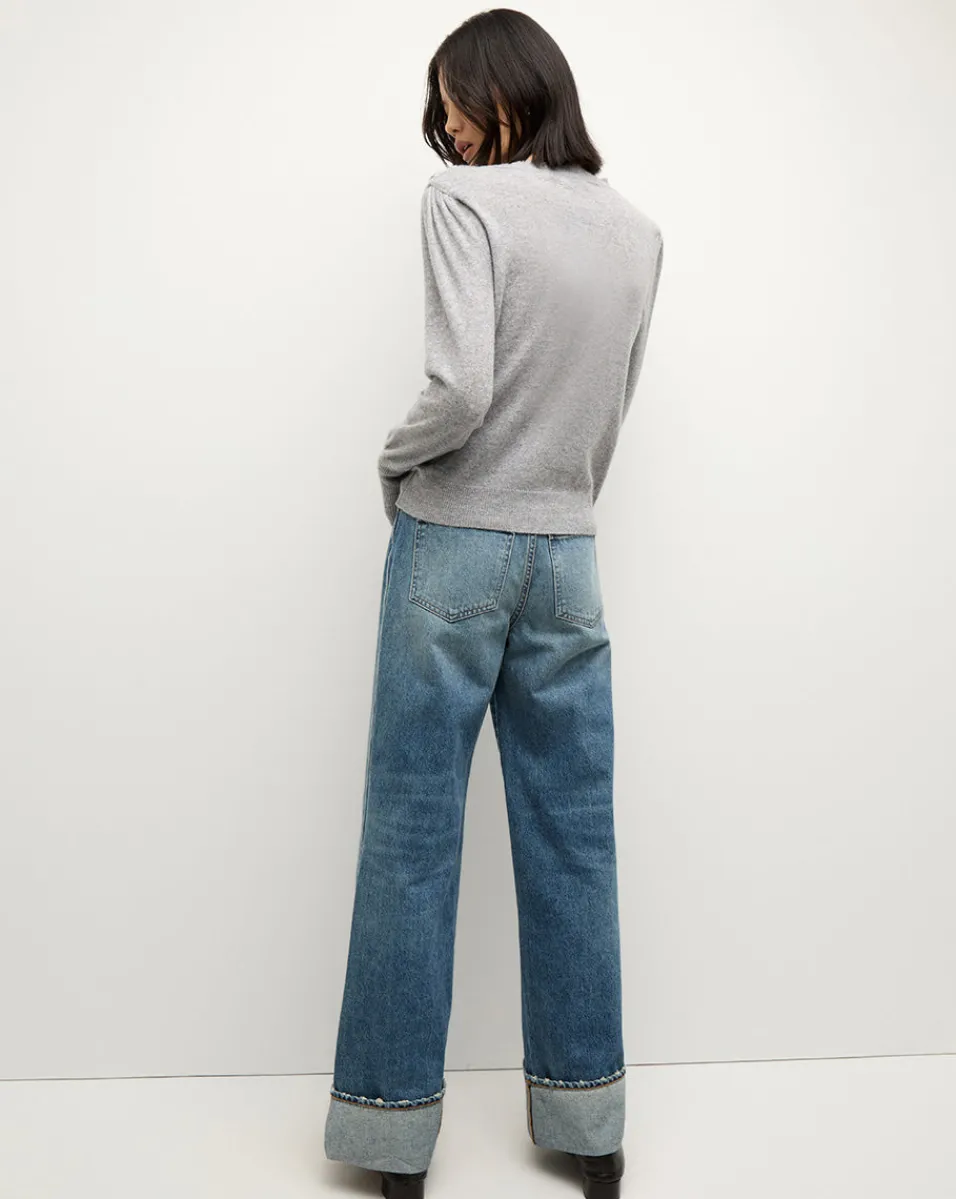 Nelia Cashmere Pullover Sweater in Heather Grey>Veronica Beard