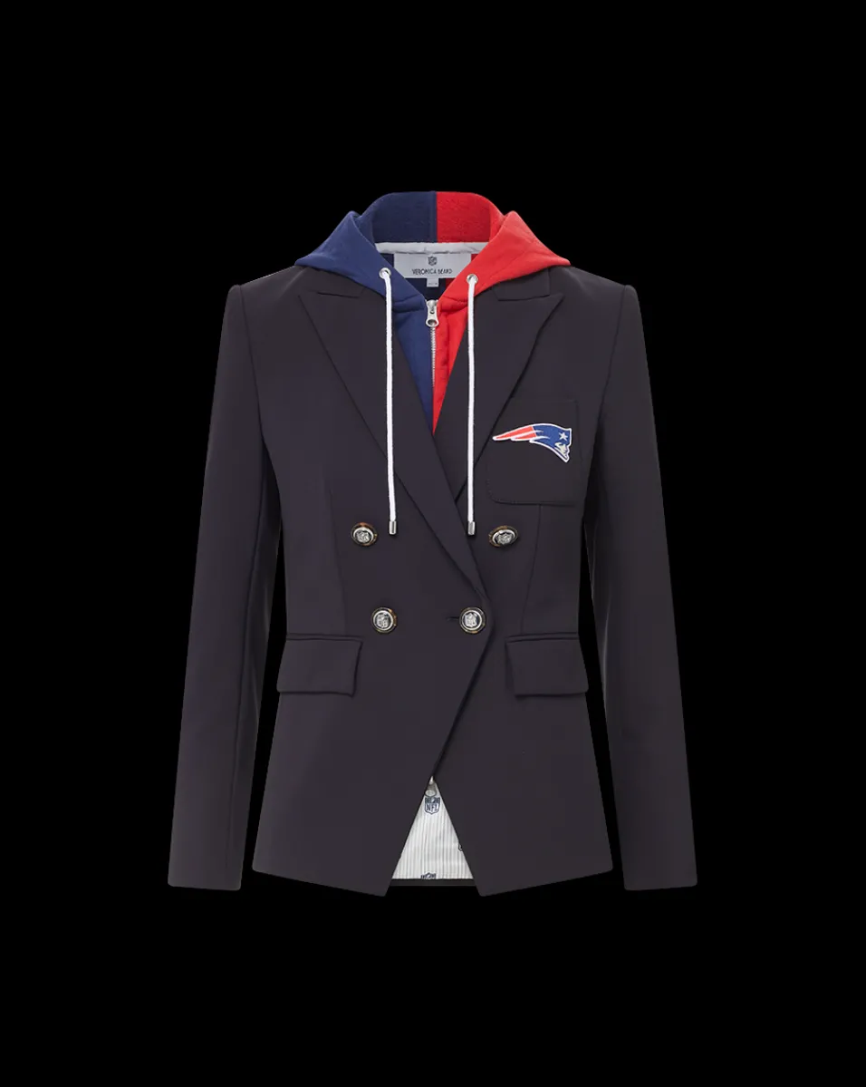New England Patriots Dickey Jacket in Navy/Silver>Veronica Beard New