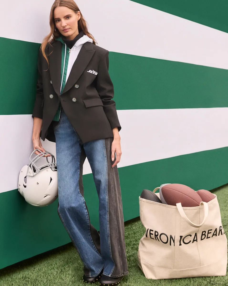 New York Jets Dickey Jacket in Black/Silver>Veronica Beard New