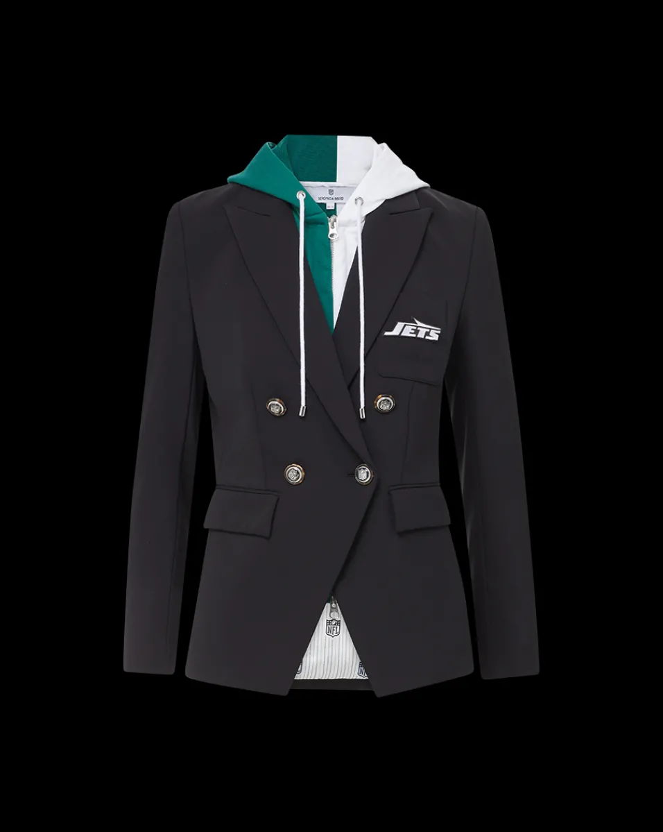 New York Jets Dickey Jacket in Black/Silver>Veronica Beard New
