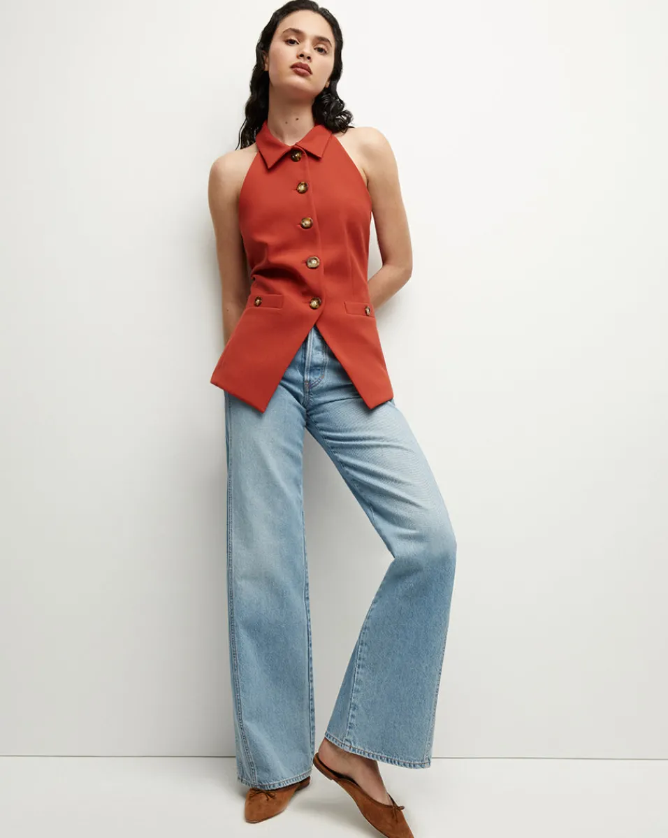 Orlinda Vest in Brick Red>Veronica Beard Online