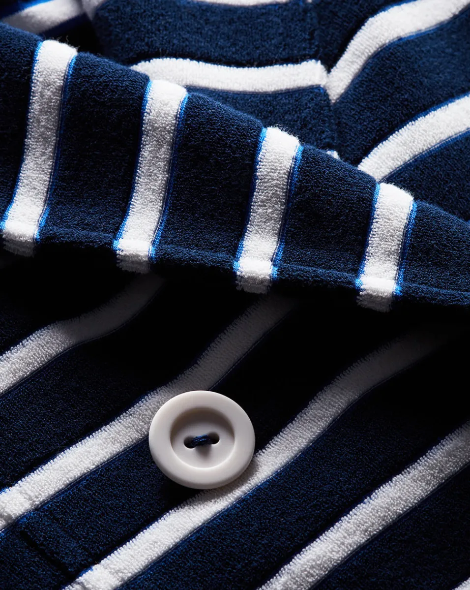 Ortiz Terrycloth Jacket in Marine/Off-White/Blue Surf>Veronica Beard