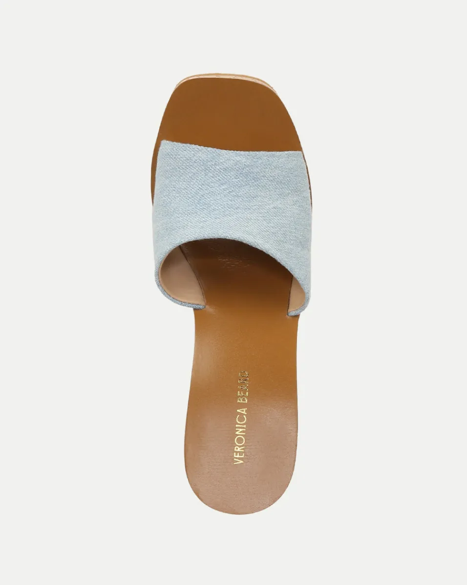 Paulita Denim Wedge Sandal>Veronica Beard Clearance