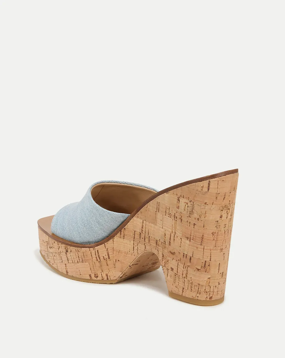 Paulita Denim Wedge Sandal>Veronica Beard Clearance