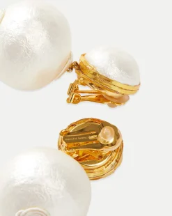 Pearl 2 Drop Earring | Clip Backing in>Veronica Beard Clearance