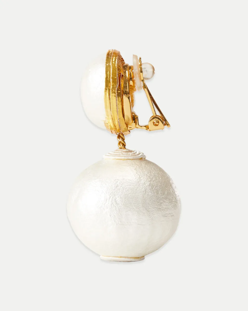 Pearl 2 Drop Earring | Clip Backing in>Veronica Beard Clearance