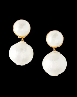 Pearl 2 Drop Earring | Clip Backing in><noscript><img width=