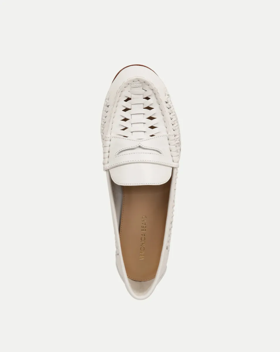 Penny Woven Leather Loafer>Veronica Beard New