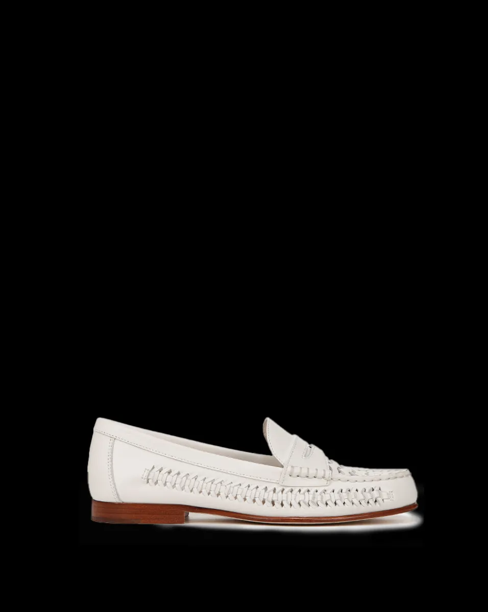 Penny Woven Leather Loafer>Veronica Beard New