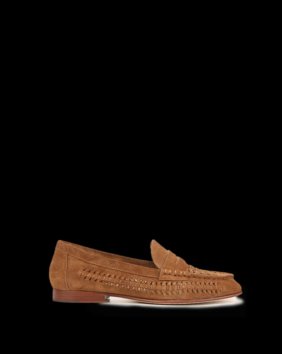 Penny Woven Suede Loafer>Veronica Beard New