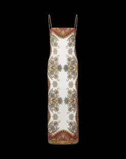 Petra Linen Maxi Dress in Cream & Red><noscript><img width=