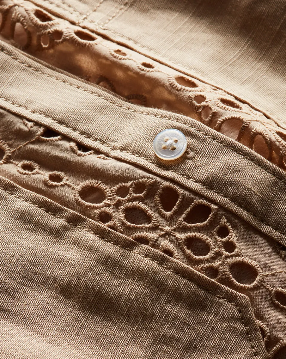 Rafaela Cotton Eyelet Shirtdress in Stone Khaki>Veronica Beard Best