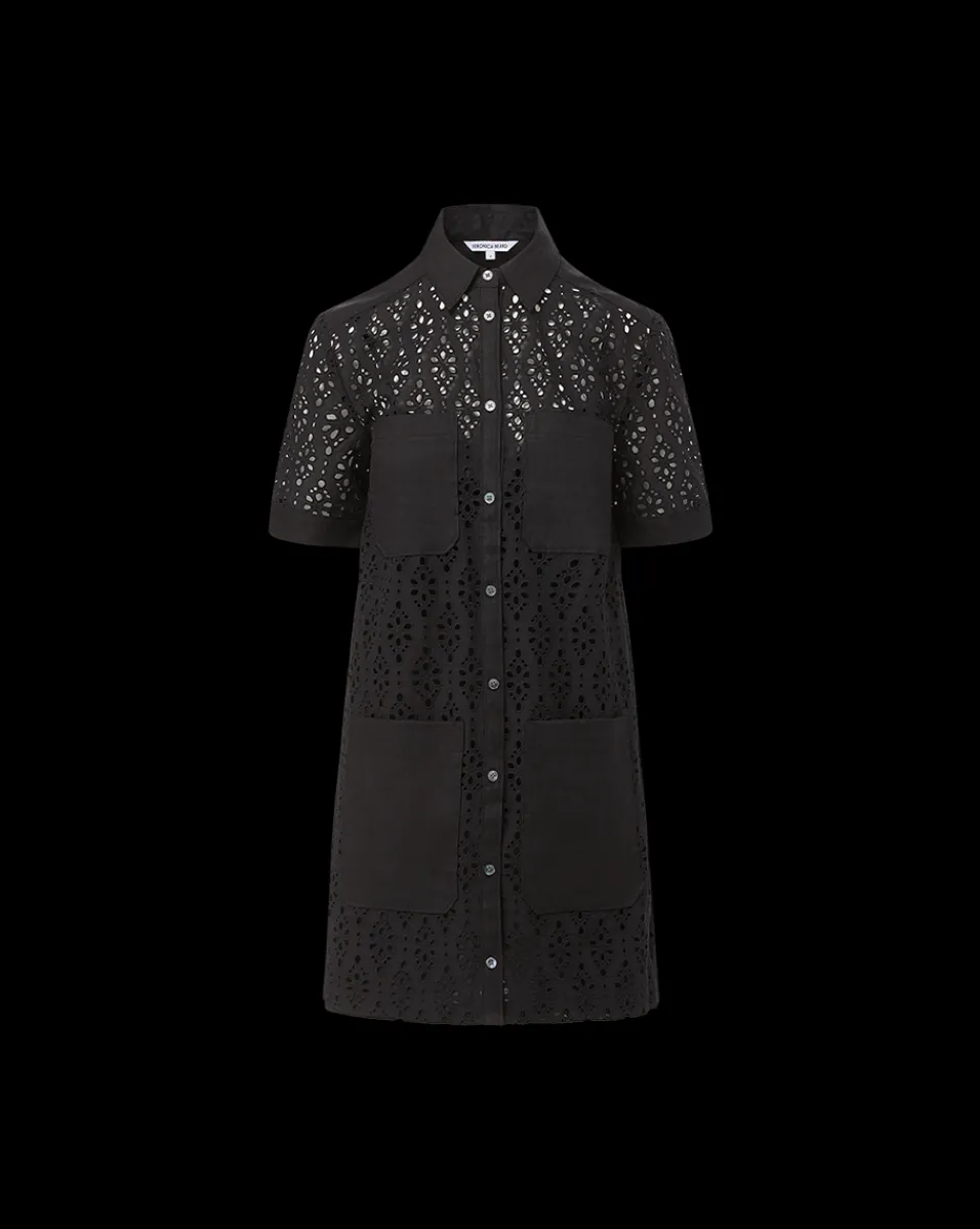 Rafaela Cotton Eyelet Shirtdress in>Veronica Beard Hot