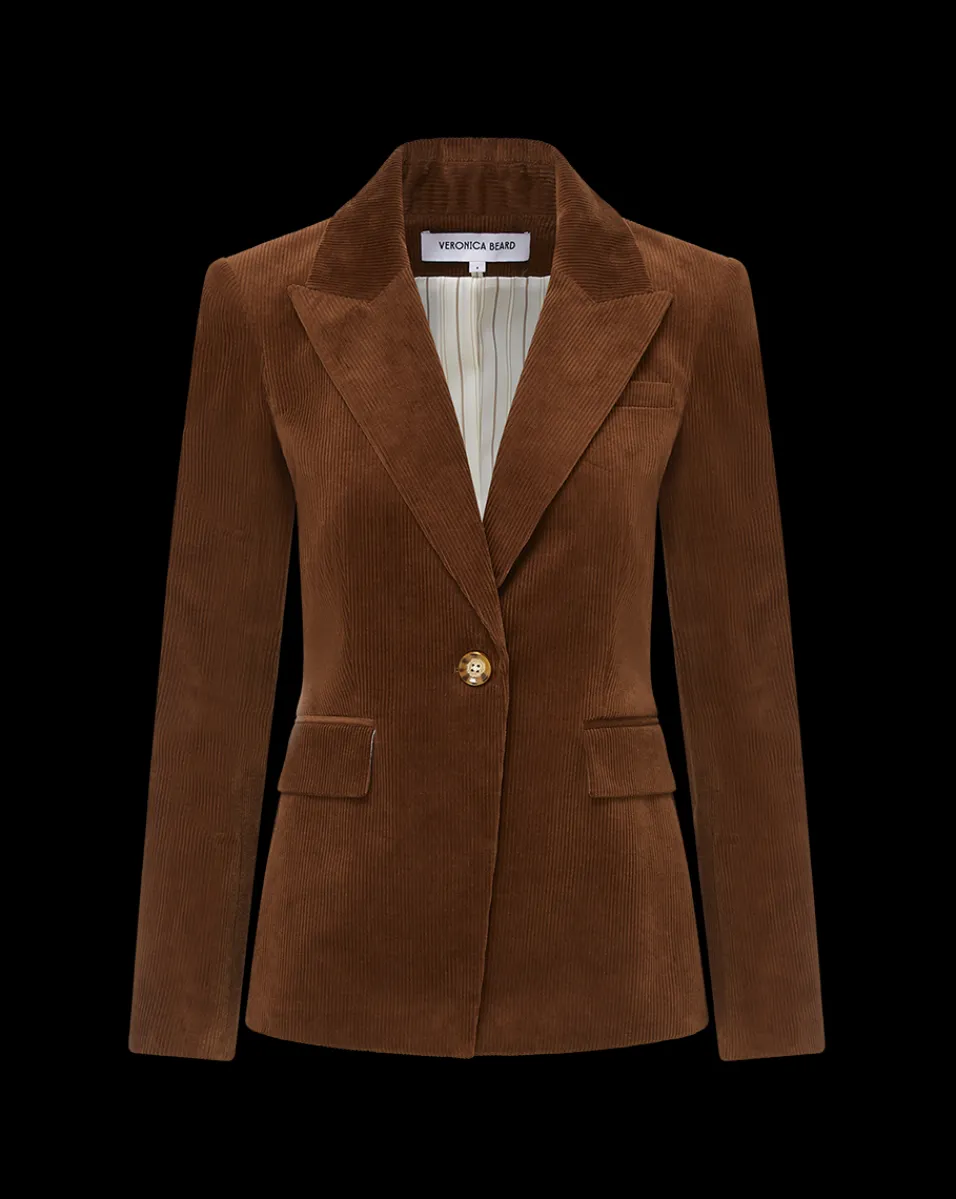 Reagan Corduroy Dickey Jacket in Dark Brown>Veronica Beard Hot