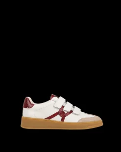 Reagan Velcro Sneaker in White & Red><noscript><img width=