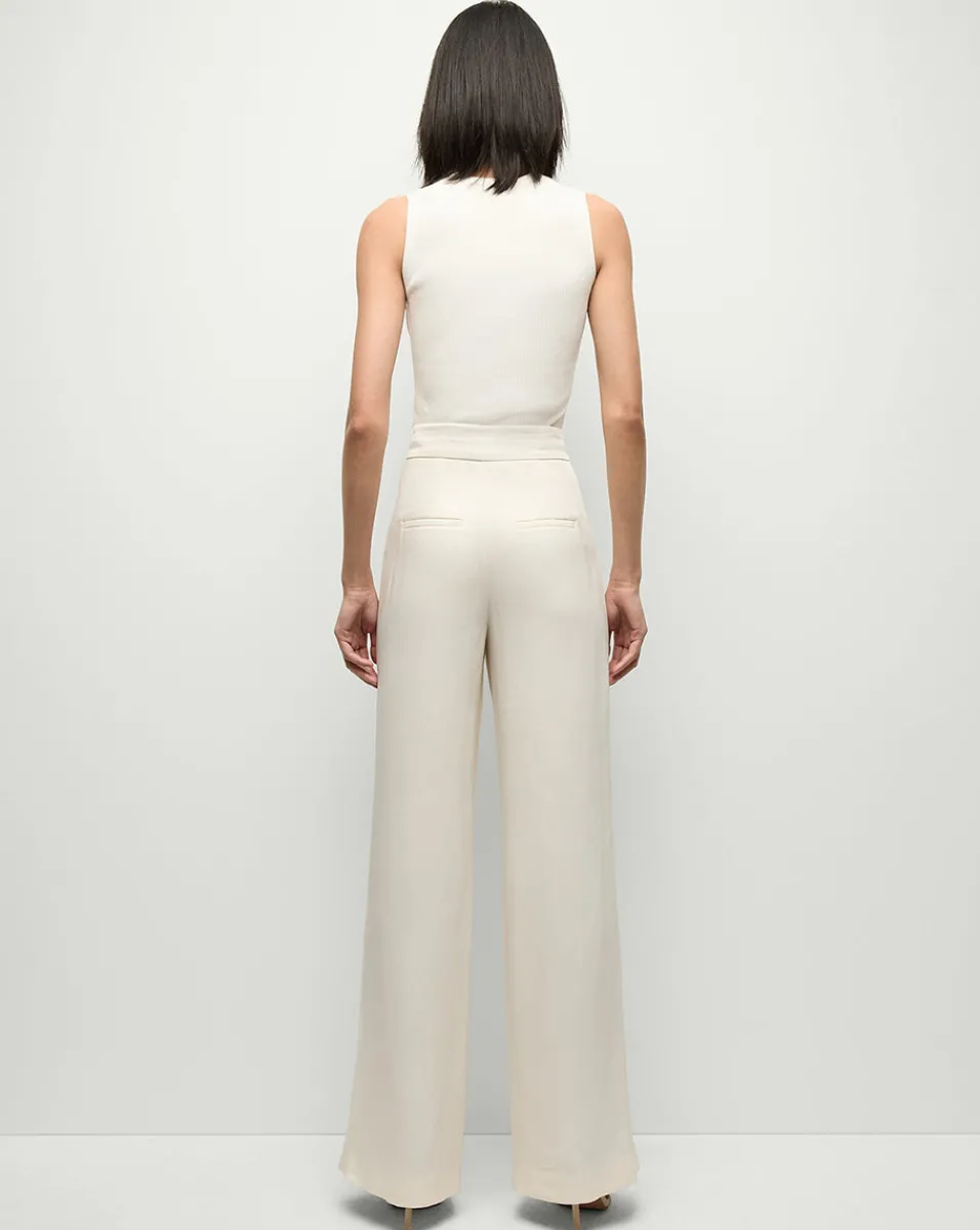 Robinne Wide-Leg Pants in Cream>Veronica Beard Hot