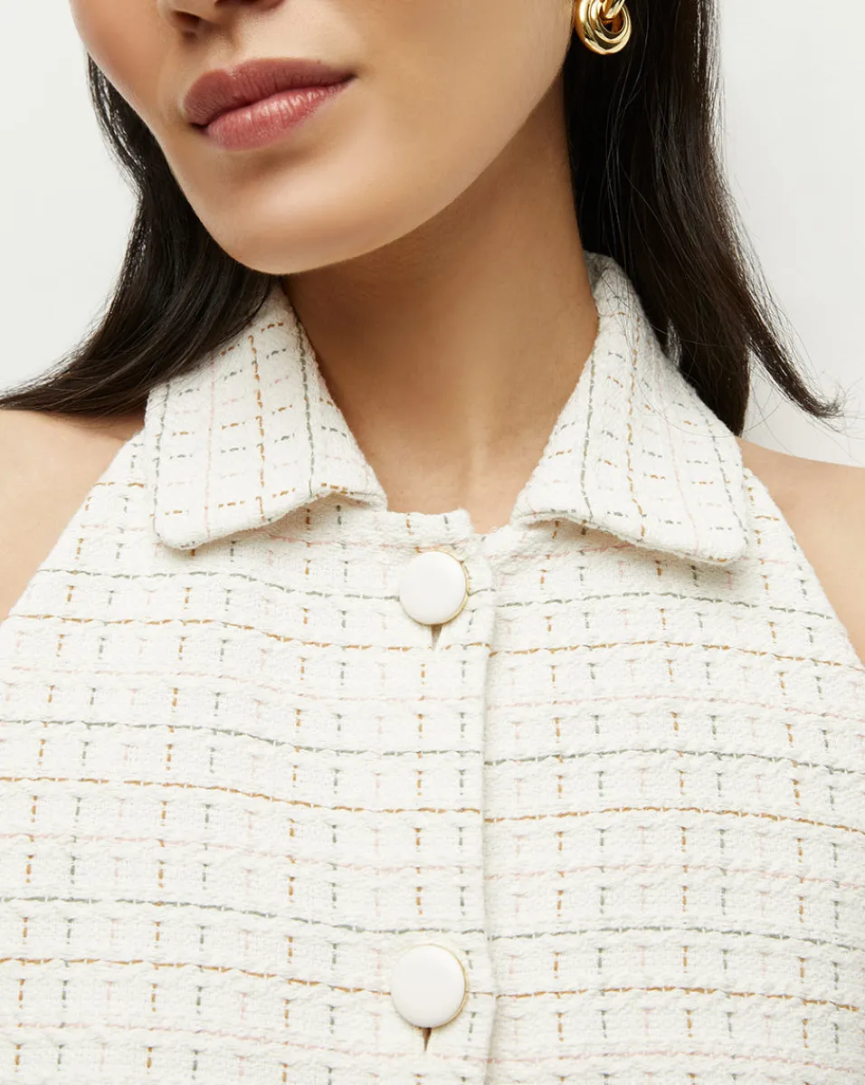 Roxanne Tweed Dress in Ivory Multi>Veronica Beard Hot