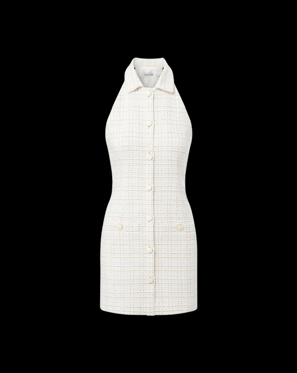 Roxanne Tweed Dress in Ivory Multi>Veronica Beard Hot