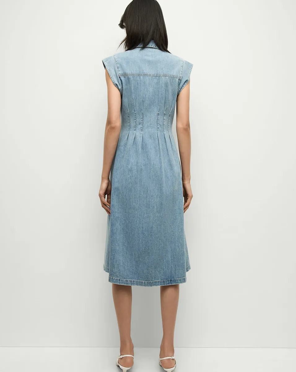 Ruben Denim Dress in Pebble Stone>Veronica Beard Outlet