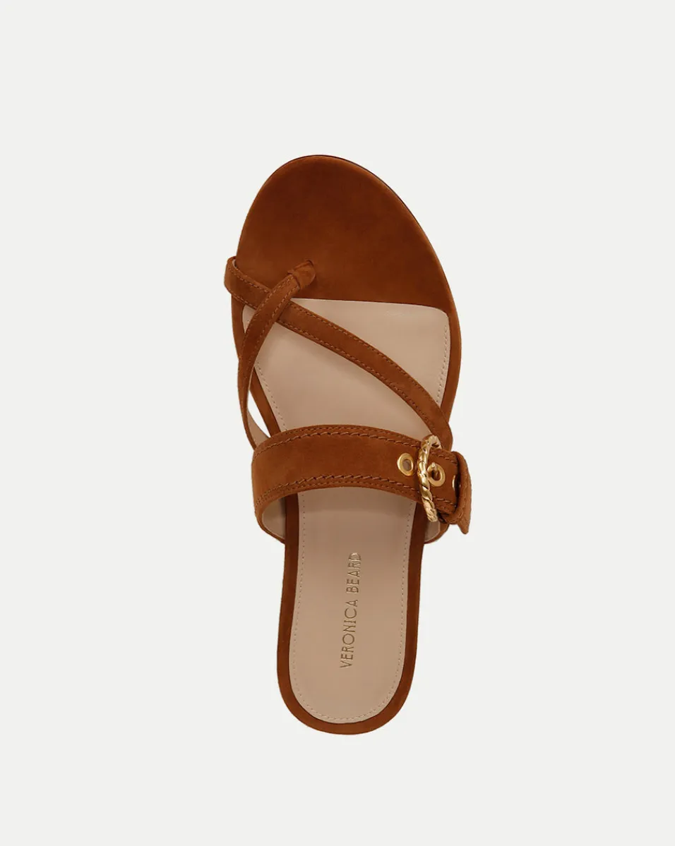Salva Suede Crisscross Sandal in>Veronica Beard