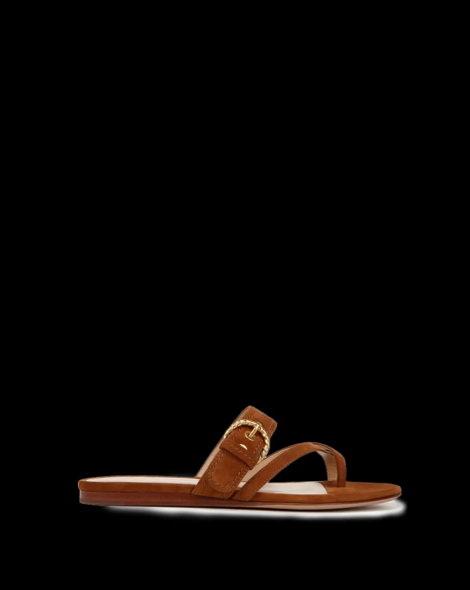 Salva Suede Crisscross Sandal in>Veronica Beard