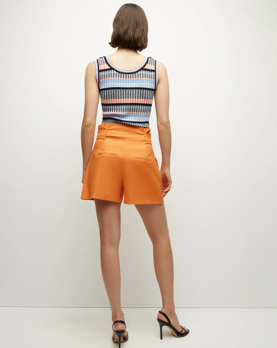 Sandra Ribbed Tank in Blue Multi>Veronica Beard Discount