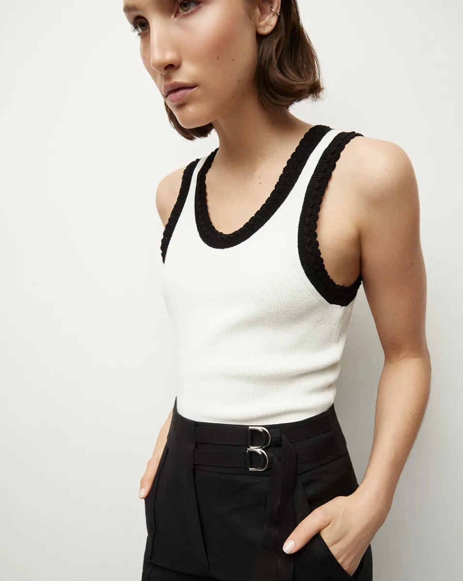 Sandra Ribbed Tank in>Veronica Beard Outlet