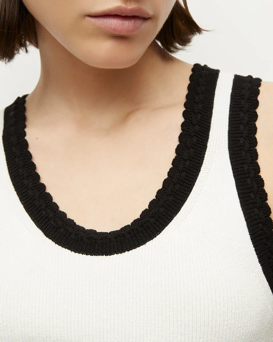 Sandra Ribbed Tank in>Veronica Beard Outlet