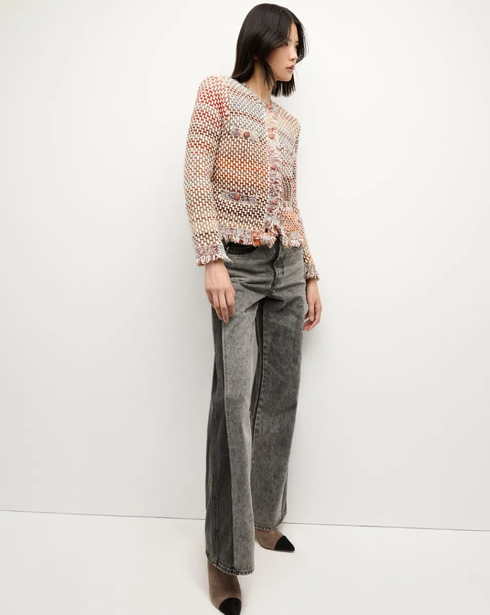 Sariyah Knit Jacket in Red Multi>Veronica Beard Hot