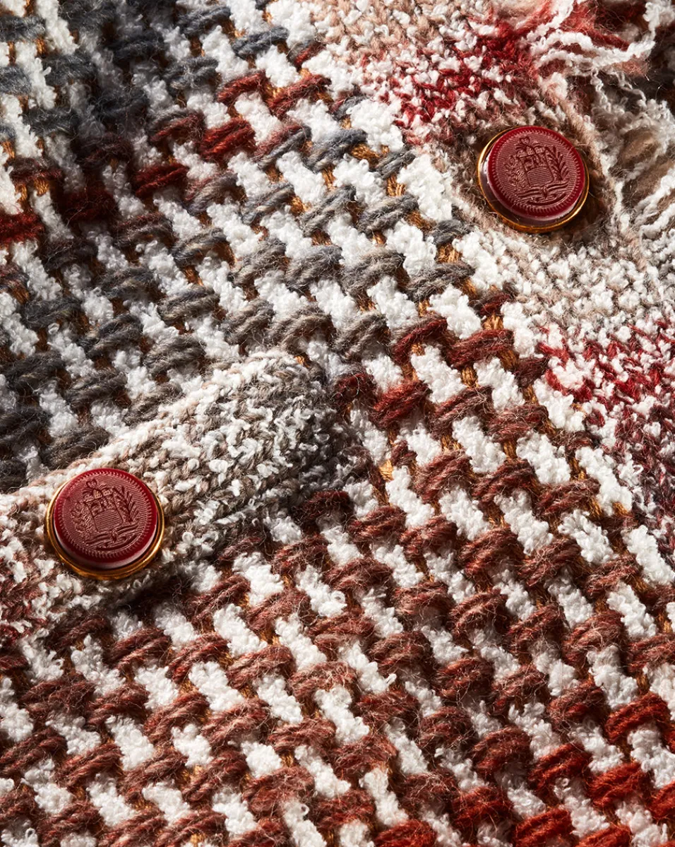 Sariyah Knit Jacket in Red Multi>Veronica Beard Hot