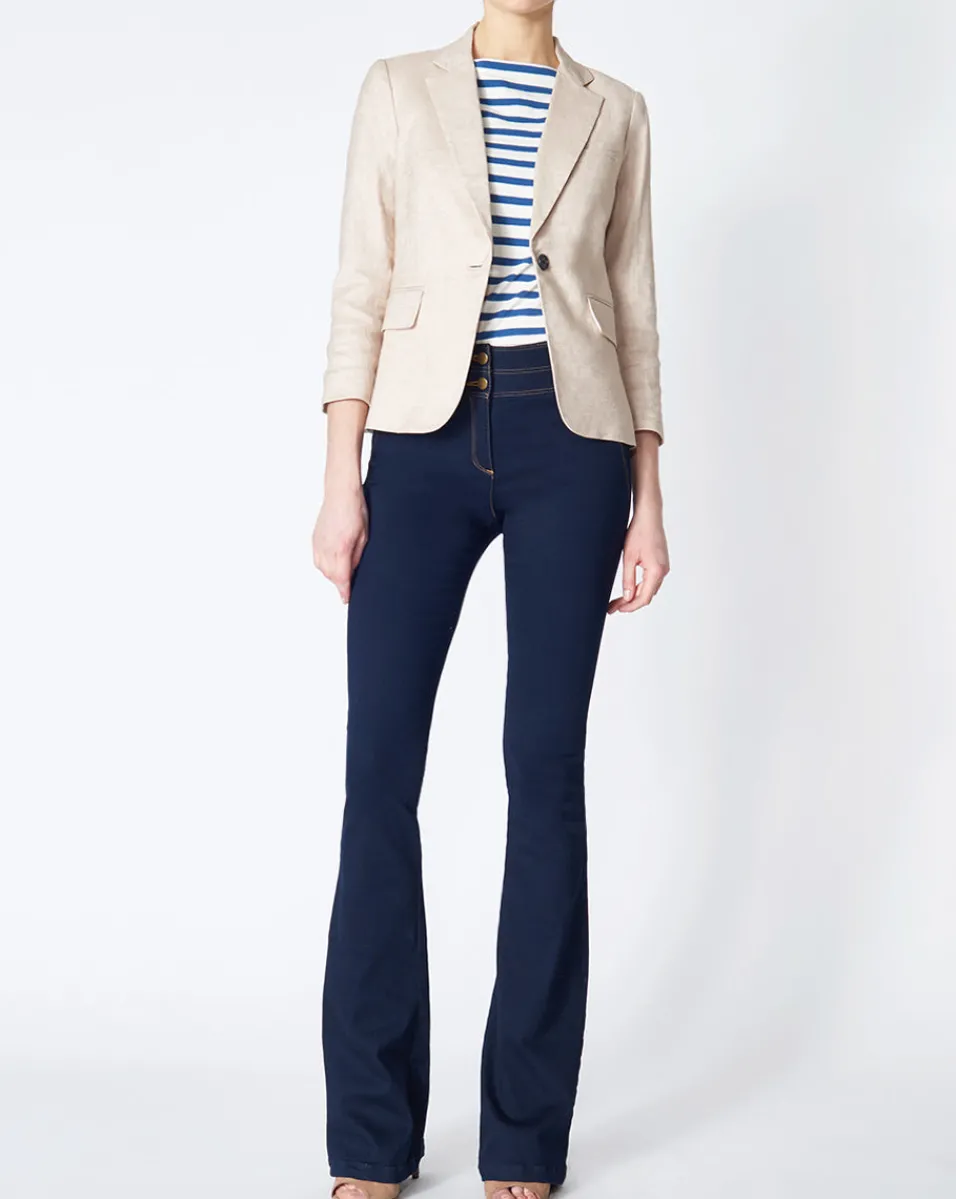 Schoolboy Linen Dickey Jacket>Veronica Beard Sale