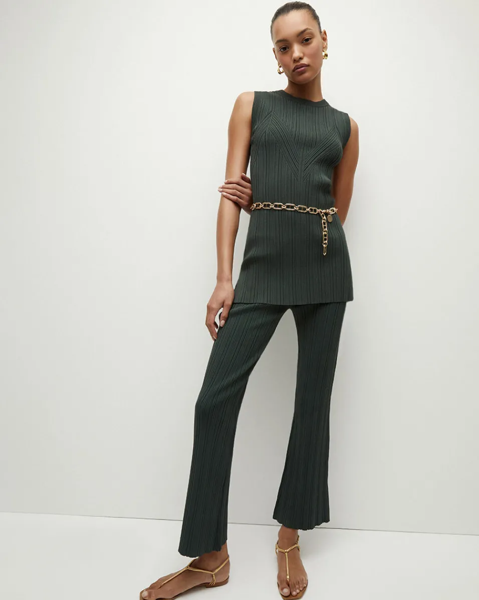 Semma Rib-Knit Tank in Forest Green>Veronica Beard New