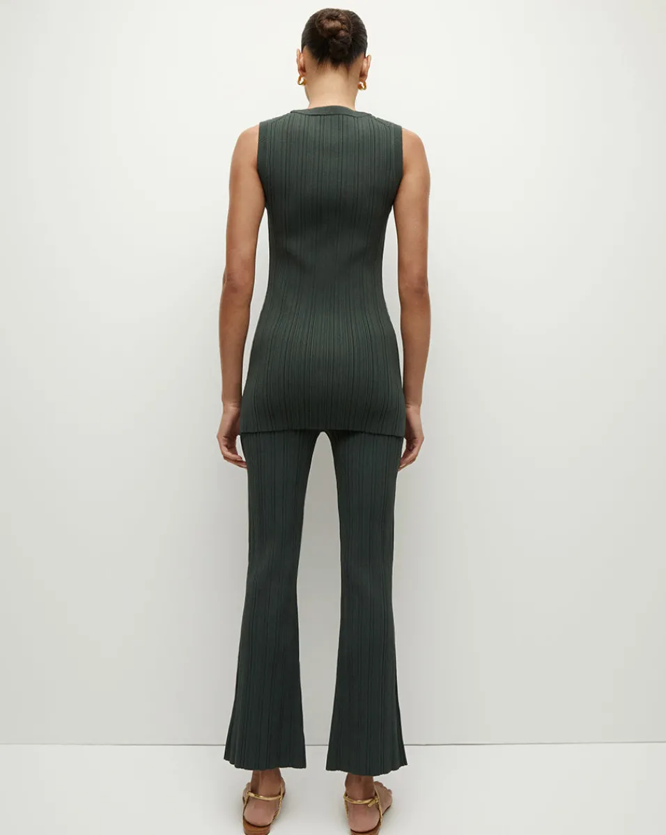 Semma Rib-Knit Tank in Forest Green>Veronica Beard New