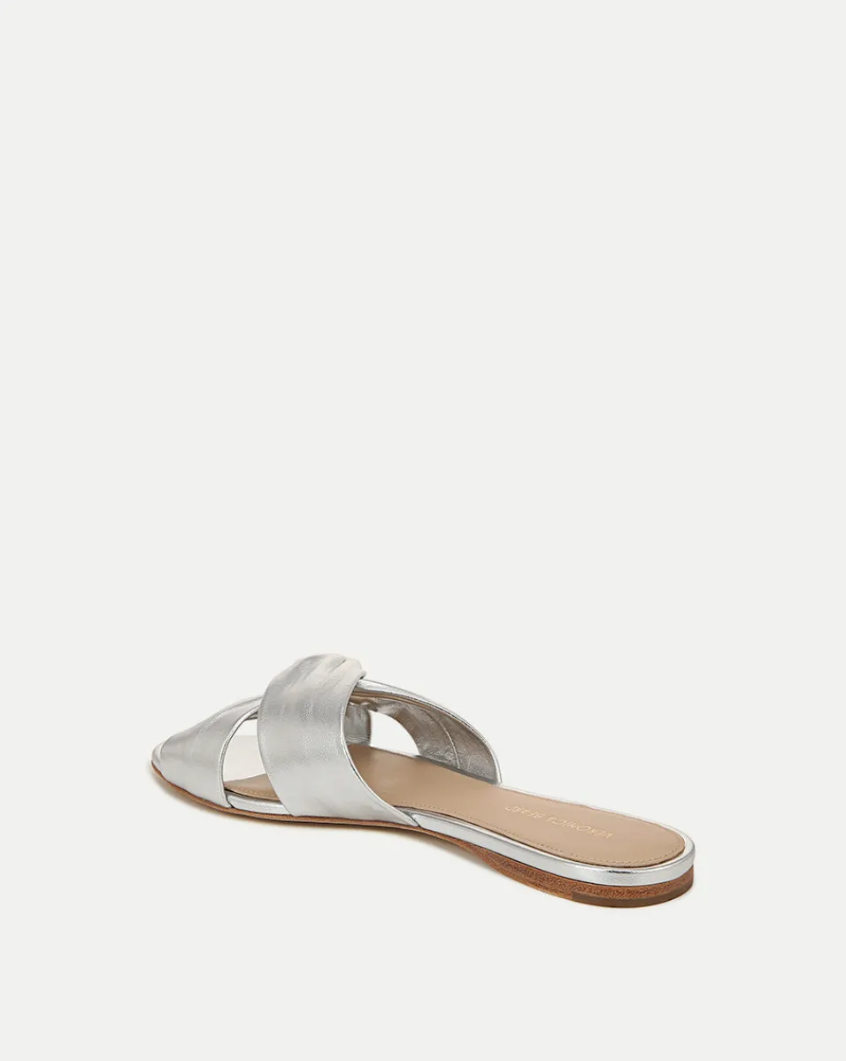 Seraphina Metallic Leather Twist Sandal in>Veronica Beard New
